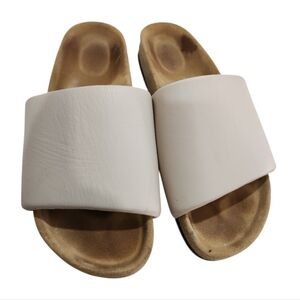 M. Gemi The Ada Slides - sz EU39 (US 8.5) White Made In Italy Nappa Leather‎